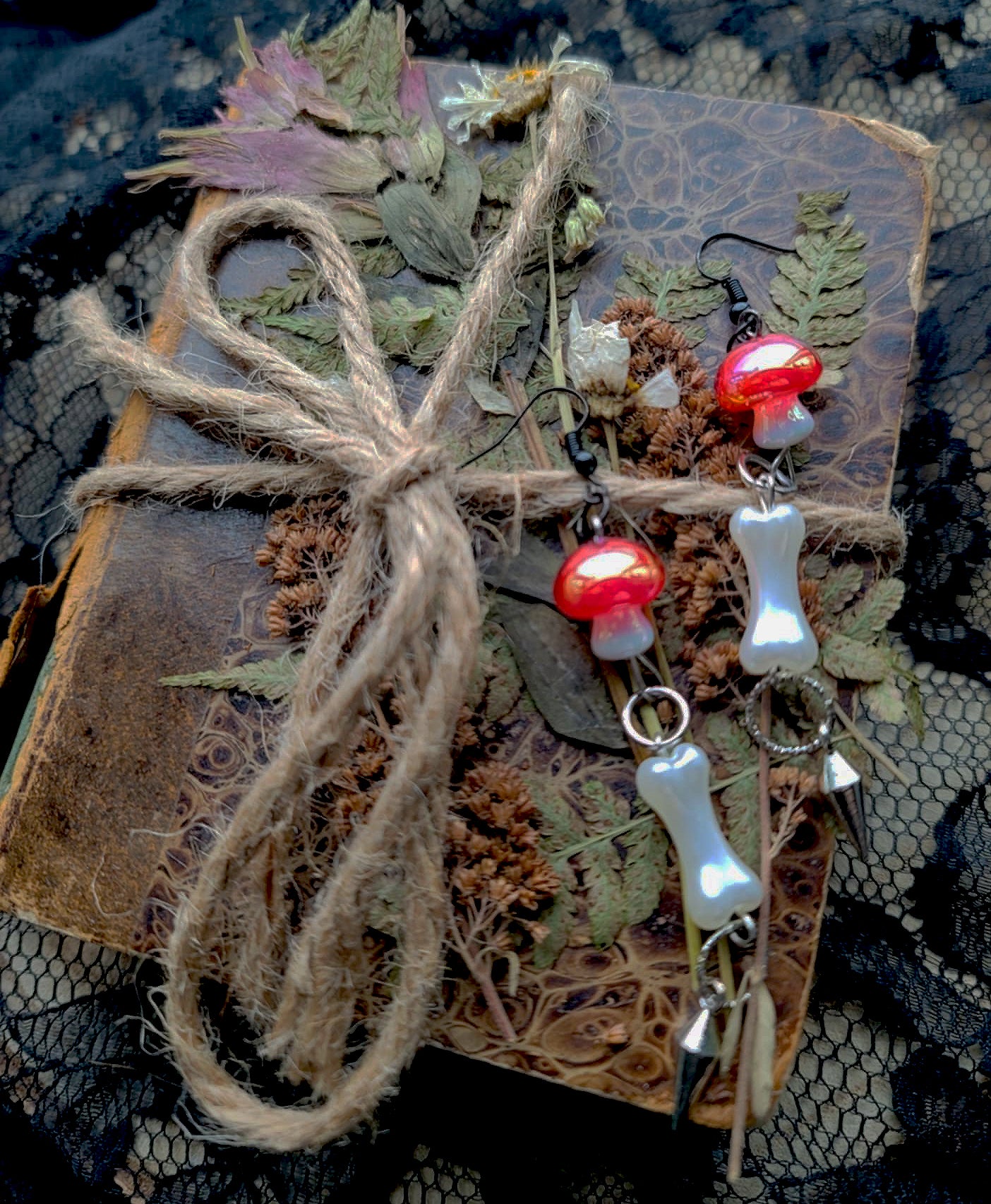 Mushroom warrior earrings