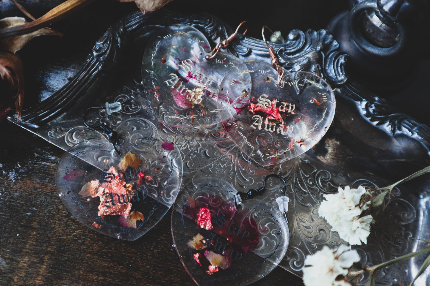 Heart barbwire earrings