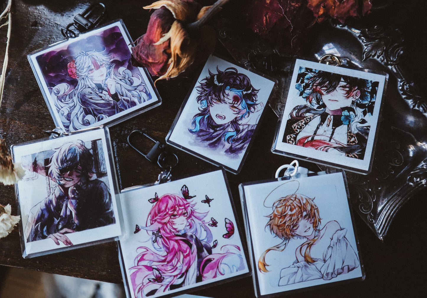 Genshin Impact square acrylic charms (fanmade)