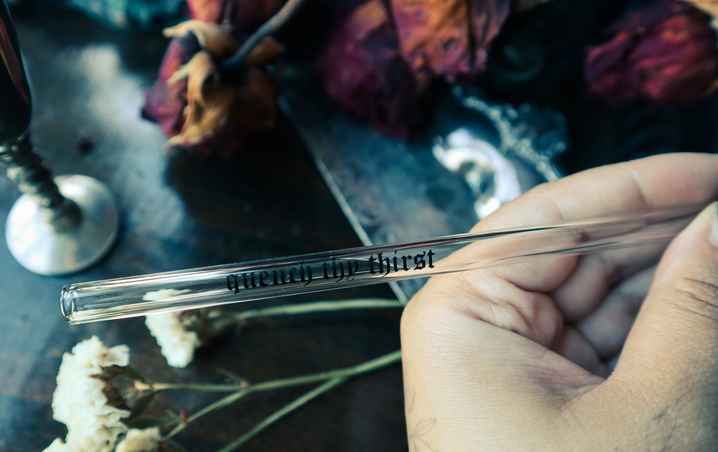 Quench thy thirst glass straws