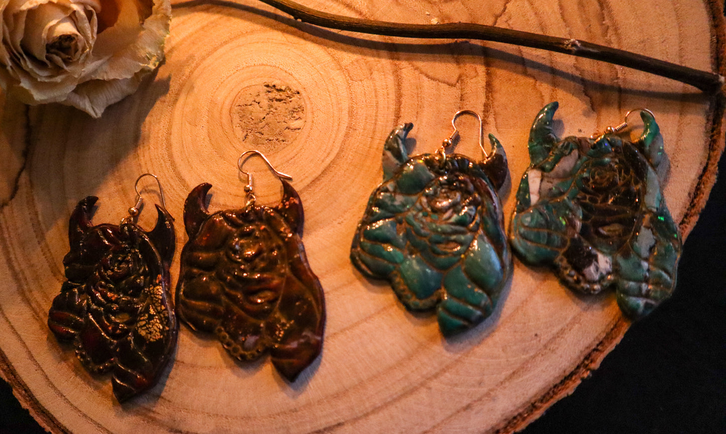 Devil Lady clay earrings