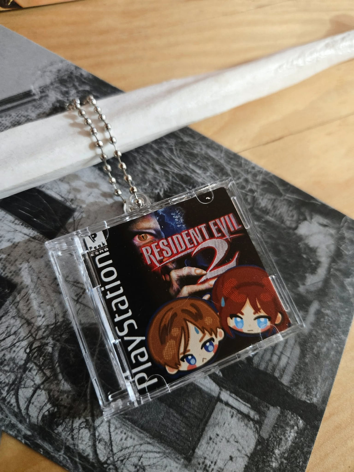 RE2 CD Disk keychain