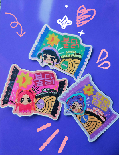 Kpop demon hunters (KDH) ramyeon stickers